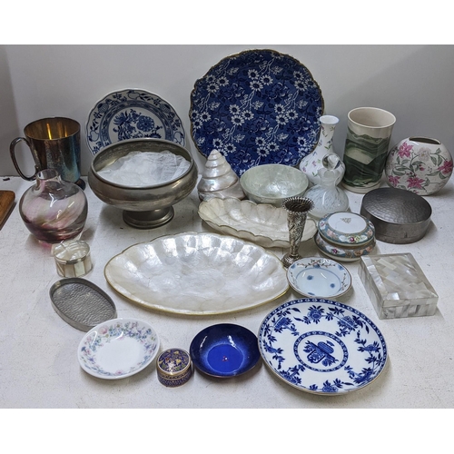 30 - A mixed lot to include a Victorian silver spill vase, silver plated tankard and other items
Location... 