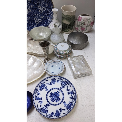 30 - A mixed lot to include a Victorian silver spill vase, silver plated tankard and other items
Location... 