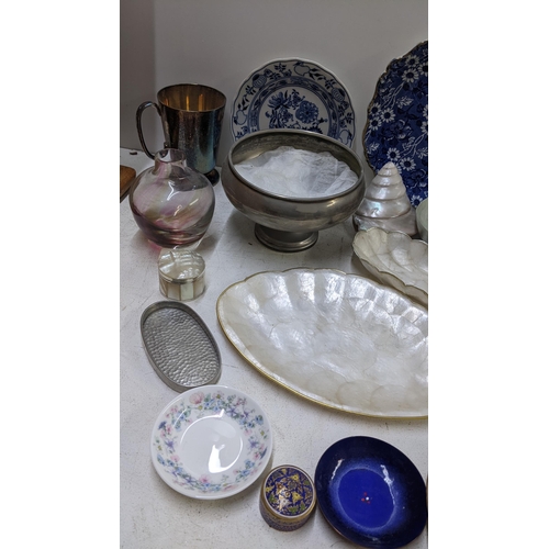 30 - A mixed lot to include a Victorian silver spill vase, silver plated tankard and other items
Location... 