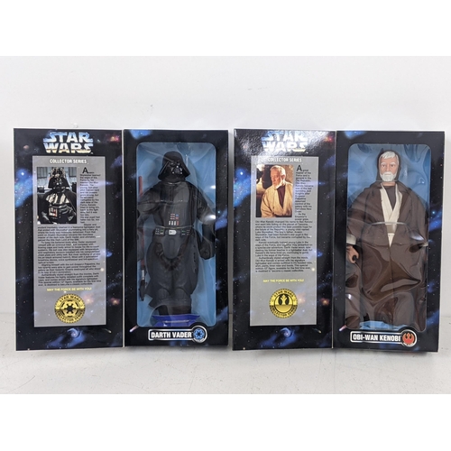 12 - Five collector series Star Wars figurines to include Darth Vader, Obi-Wan Kenobi, Han Solo, Luke Sky... 