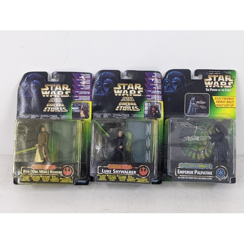 13 - Six Star Wars figures to include a Force F/X Obi -Wan Kenobi, a Force F/X Luke Skywalker and a Elect... 