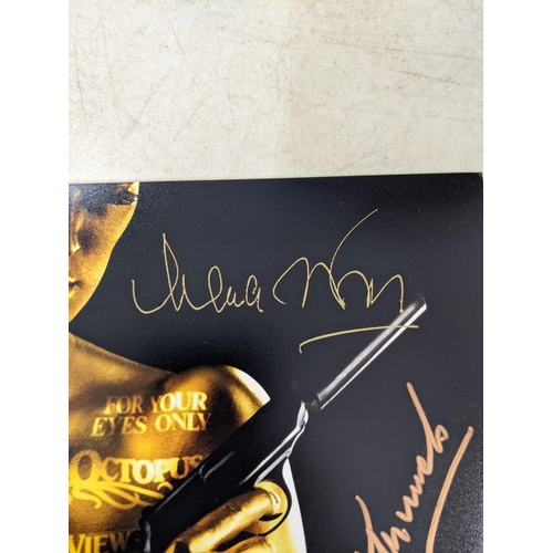 24 - Twelve signed James Bond related items to include a signed 10x8 photograph of Roger Moore and Fiona ... 