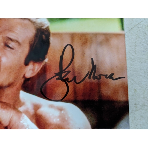 24 - Twelve signed James Bond related items to include a signed 10x8 photograph of Roger Moore and Fiona ... 