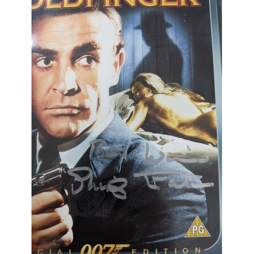 24 - Twelve signed James Bond related items to include a signed 10x8 photograph of Roger Moore and Fiona ... 