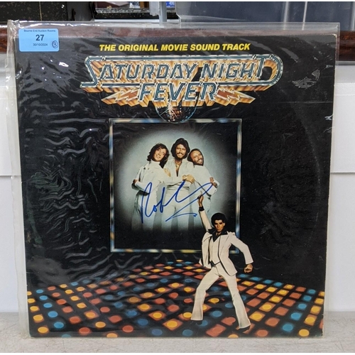 27 - Saturday Night Fever signed record sleeve by Robin Gibb and a Tom Cruise and Dustin Hoffman signed '... 