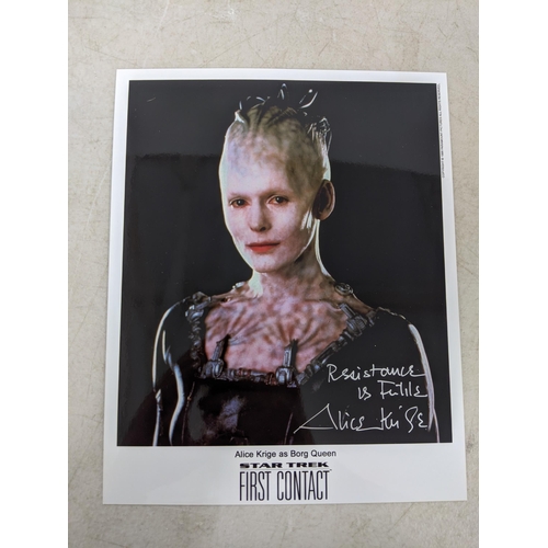 30 - Six signed pictures, some photos to include; Goldie Hawn, Harrison Ford, Kirk  Douglas, Alice Krige ... 