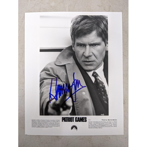 30 - Six signed pictures, some photos to include; Goldie Hawn, Harrison Ford, Kirk  Douglas, Alice Krige ... 