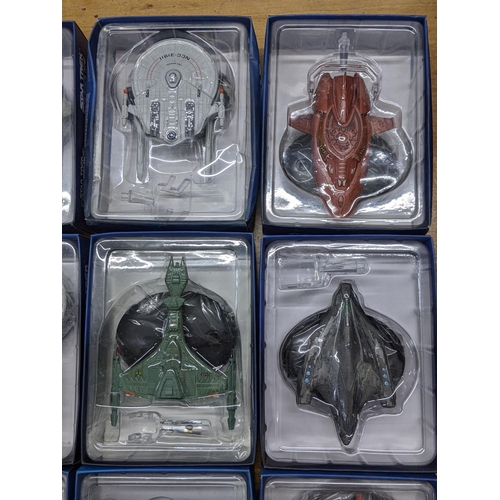 42 - Twelve Star Trek boxed space craft models to include USS Saratoga, NCC-31911, Nightingale, Jem Hadar... 