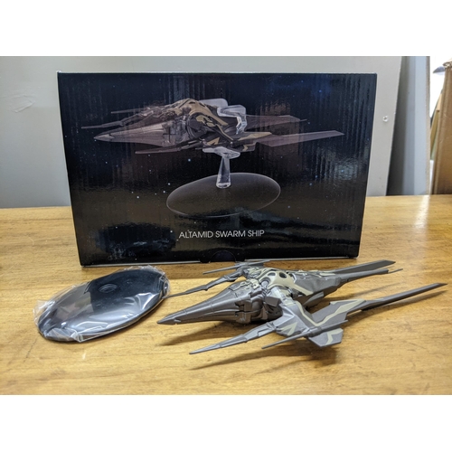 45 - Four Star Trek boxed spacecraft models to include Altamid Swarm Ship, USS Enterprise, USS Enterprise... 