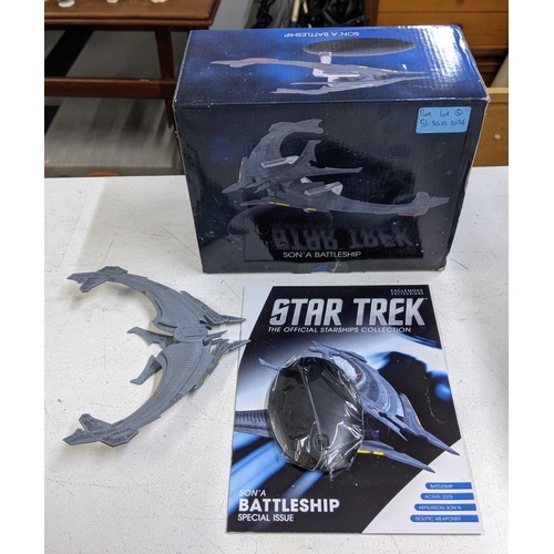 51 - Five Star Trek boxed model spacecrafts to include Sona Battleship USS Vengeance, USS Enterprise (200... 