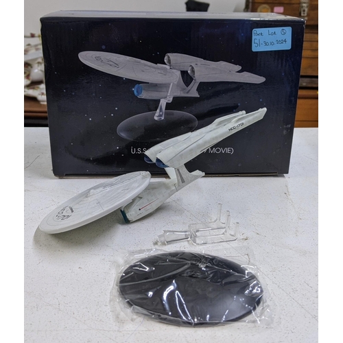 51 - Five Star Trek boxed model spacecrafts to include Sona Battleship USS Vengeance, USS Enterprise (200... 