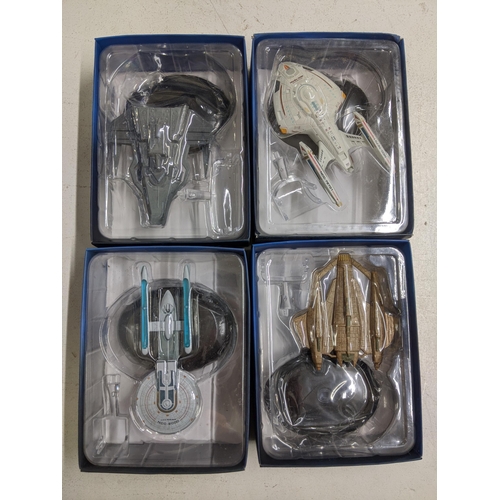 53 - Twelve Star Trek boxed model spacecrafts to include Xindi Insectoid Scout Ship, Lokirrim Warshop Art... 