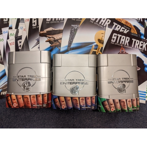 55 - Approximately 200 Star Trek The Official Collection magazines to include Gold USS Enterprise NCC-170... 