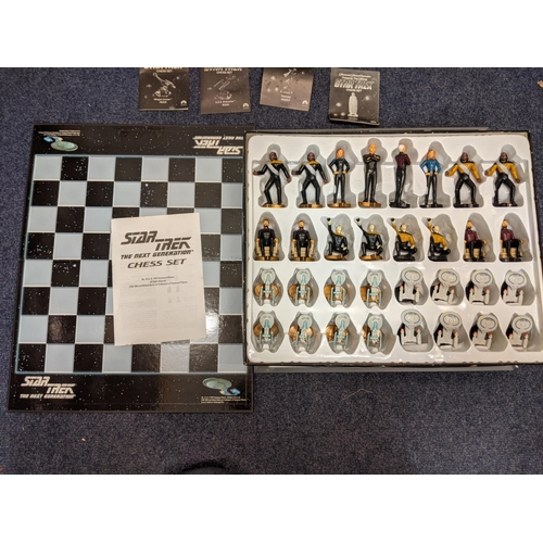 56 - A Paramount pictures corporation Star Trek chess set with the chess pieces, all in original boxes an... 