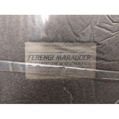 60 - An unused Franklin Mint Star Trek The Next Generation Ferengi Marauder statue with base in the origi... 