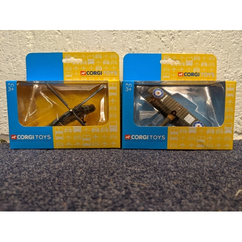 65 - Seven boxed Corgi model planes to include a Harrier GR MK111 RAF no 1 sqdn (no ES90570), a BBMF Lanc... 