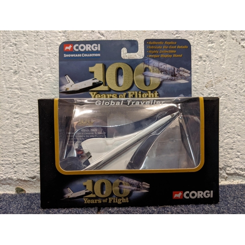 65 - Seven boxed Corgi model planes to include a Harrier GR MK111 RAF no 1 sqdn (no ES90570), a BBMF Lanc... 