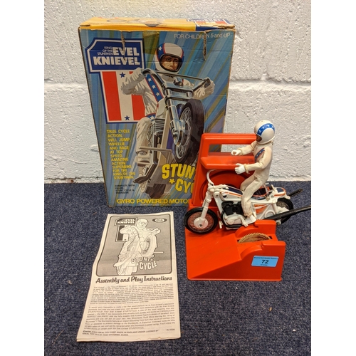 72 - A boxed Evil Knievel Gyro powered motor stunt cycle and rider, with the original instructions
Locati... 