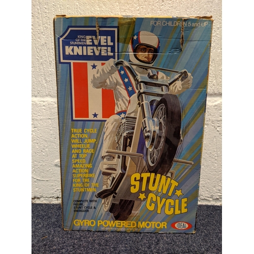 72 - A boxed Evil Knievel Gyro powered motor stunt cycle and rider, with the original instructions
Locati... 