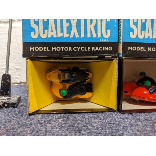 73 - Scalextric Grand Prix Series, boxed and other accessories to include sidecars, track, buildings, rac... 