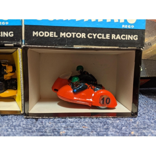 73 - Scalextric Grand Prix Series, boxed and other accessories to include sidecars, track, buildings, rac... 