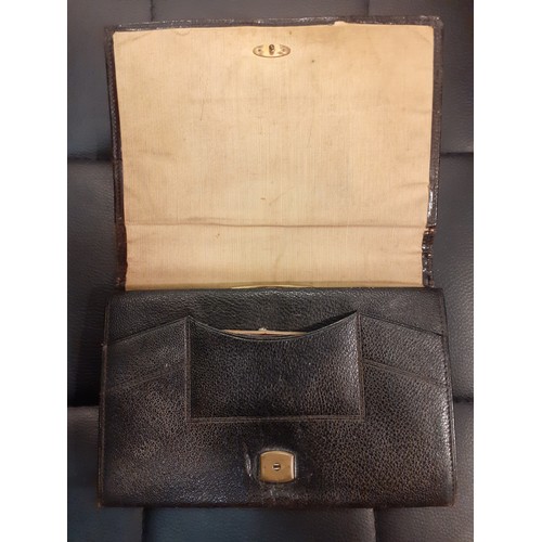 270 - A small mixed lot to include a vintage brown leather wallet embossed with dancing nymph design to th... 