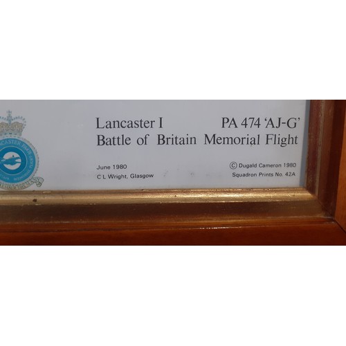 281 - A framed PA474 Lancaster I Battle of Britain Memorial Flight aircraft built by Vickers Armstrong in ... 