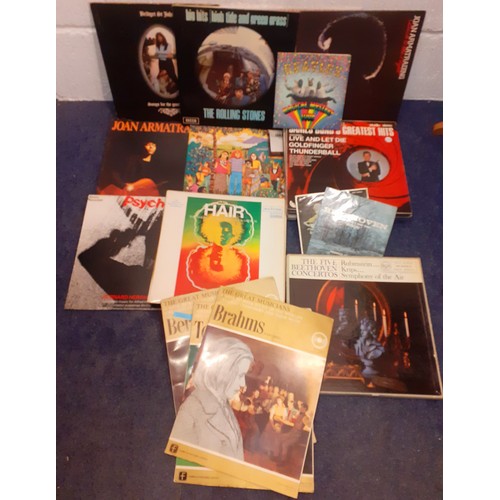 191 - A small quantity of LP's and 45rpm singles, mainly classical and easy listening to include a Rolling... 