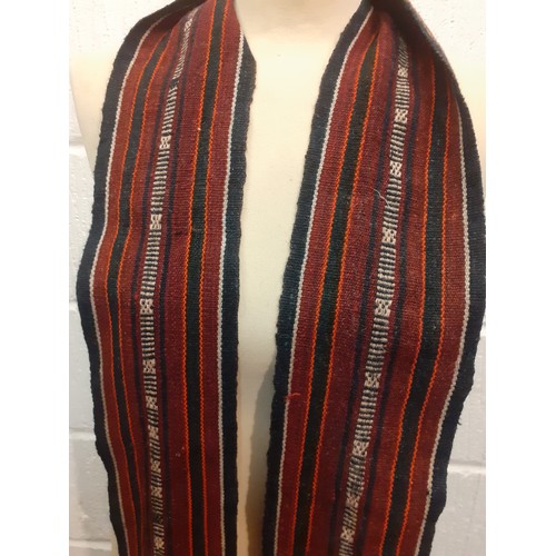 79 - A mid 20th Century Tibetan woven goat wool sash/Kaabo used to tie and secure the national attire cal... 