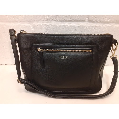 91 - A black Radley grained leather shoulder bag with detachable straps, a Cotswold Company navy leather ... 