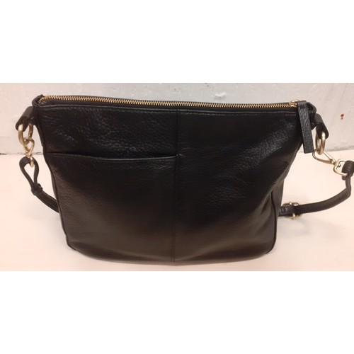 91 - A black Radley grained leather shoulder bag with detachable straps, a Cotswold Company navy leather ... 