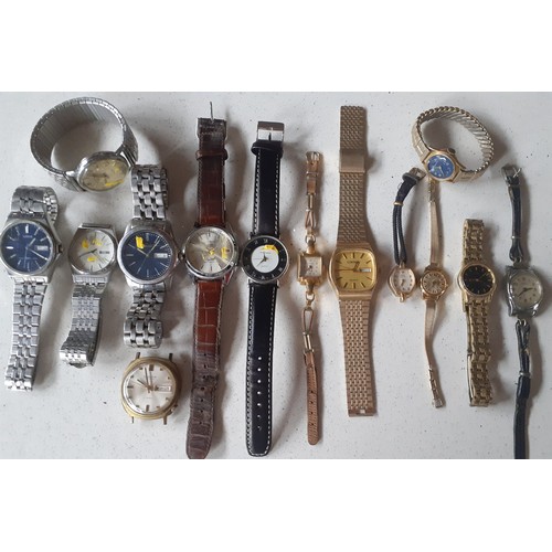 98 - A quantity of wristwatches to include a mid 20th Century Huntana gents watch and an Art Deco Mini Ma... 