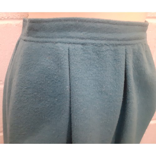 2 - Christian Dior- A Tricots et Cordonnes green teal wool and alpaca mix knee length skirt, European si... 