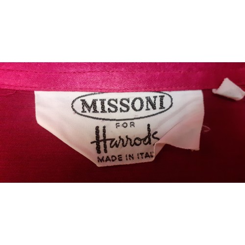 4 - Missoni for Harrods- A ladies 2-piece silk mix outfit in fuchsia comprising a pair of wide leg trous... 