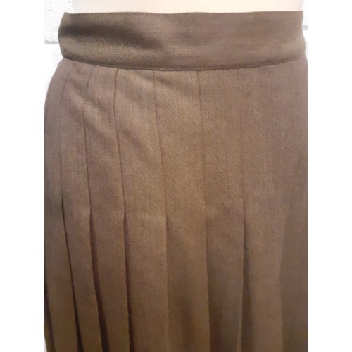 24 - Salvatore Ferragamo and Fendi-Two ladies skirts comprising a Ferragamo brown pleated fleece wool ski... 