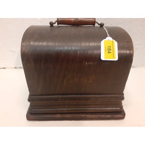 184 - A late 19th/early 20th Century Thomas Edison Gem phonograph in domed oak case, serial no:226144 with... 