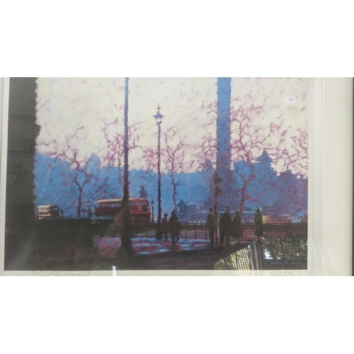 185 - A Rolf Harris limited edition framed and glazed print depicting a town scene 92cm x 74cm Location:A4... 