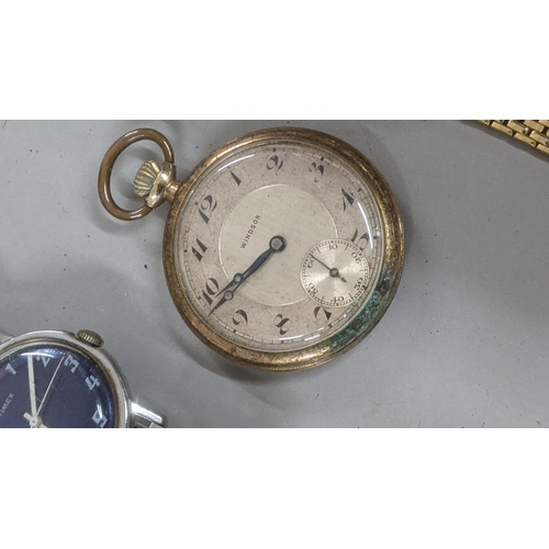 221 - Mixed watches and pocket watches to include an early 20th century silver open faced, keyless pocket ... 