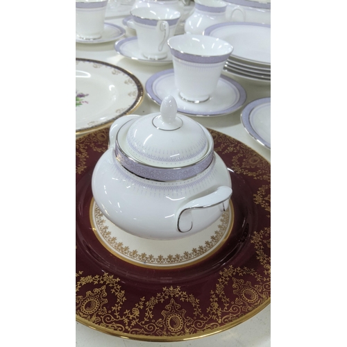 3 - A Royal Doulton Lilac Time pattern part dinner/tea service to include two tureens, platter, cups and... 