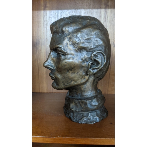 369 - A bronze bust sculpture of a young man, signed Monica Fry, 29cm h
Location:LWB
If there is no condit... 