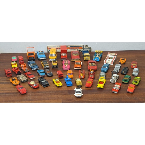 517 - Collection of Corgi and Matchbox cars, vans and lorries to include; Matchbox, Superkings, a Ford 'A'... 