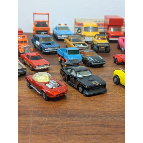 517 - Collection of Corgi and Matchbox cars, vans and lorries to include; Matchbox, Superkings, a Ford 'A'... 