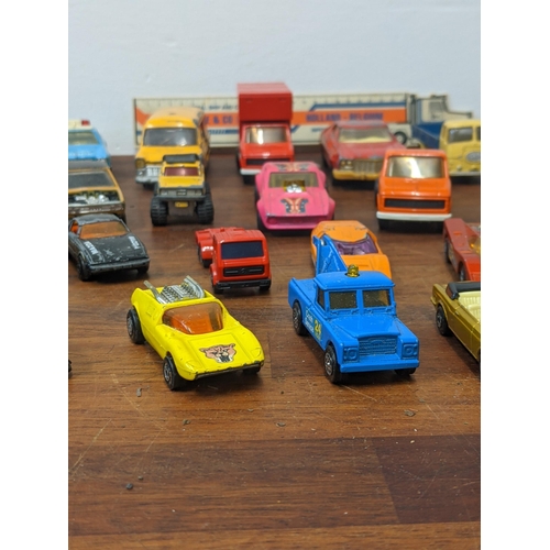 517 - Collection of Corgi and Matchbox cars, vans and lorries to include; Matchbox, Superkings, a Ford 'A'... 