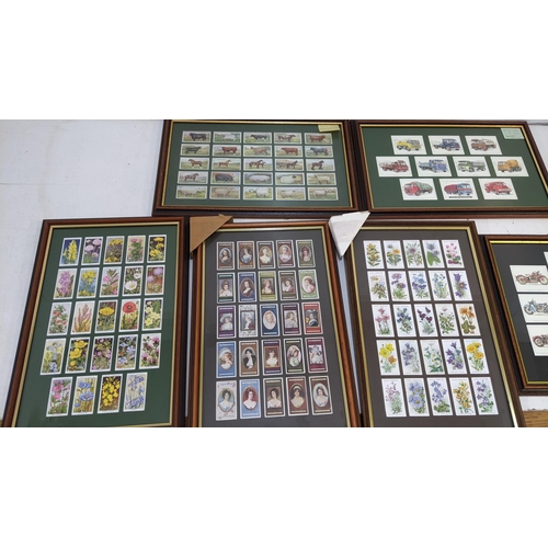 267 - Framed sets of collectors cards to include Poultry by John Player & Son 1931, Air Raid Precautions, ... 