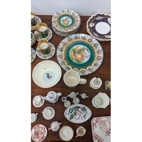 310 - Ceramics to include a 19th century tea set and plates, Wedgwood Jasperware miniature tea set and oth... 