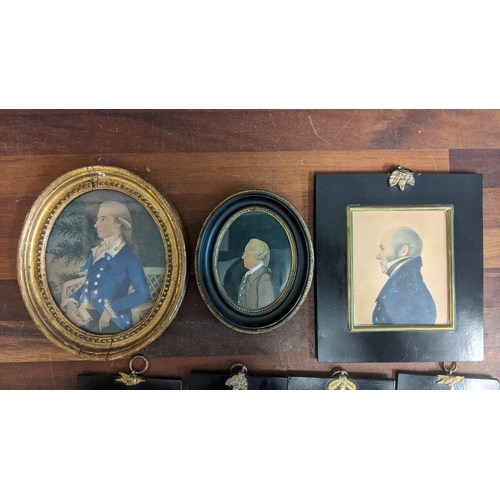 37 - A group of framed silhouettes and miniatures, mostly on card or board
Location: 3-1
If there is no c... 