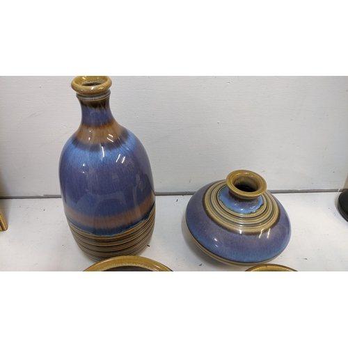 400 - Denby pottery designed by Gill Pemberton comprising two vases and two bowls 
Location: R1.5

If ther... 