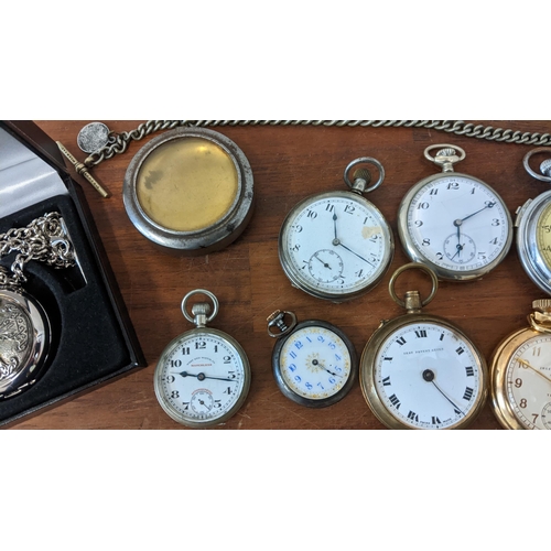 405 - A group of pocket watches to include a gold coloured Ingersoll Triumph, a West End watch 'Matchless'... 