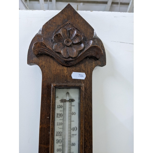 464 - Tw early 20th century barometers in decorative oak frames Location: LWF
If there is no condition rep... 