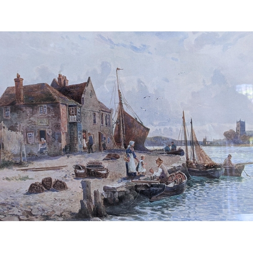 465 - A print depicting a small harbour scene bears a signature and date to the lower right Stuart Lloyd 1... 